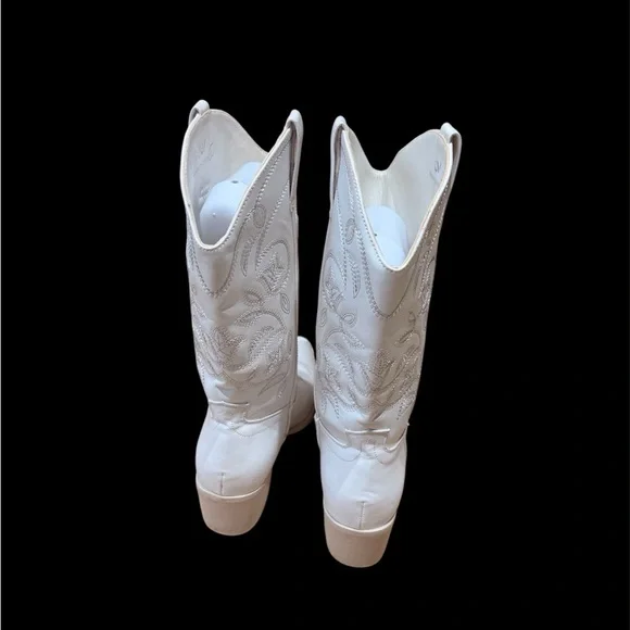 IUV brand white western cowboy boots for women mid calf size 8 - Picture 11 of 13